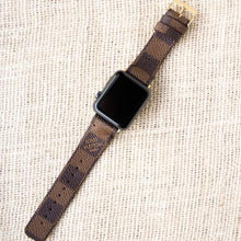 Load image into Gallery viewer, Apple Watch Band Handmade Re-Purposed Damier Brown for Apple Watch Series 1, 2, 3, 4, 5, 6, SE