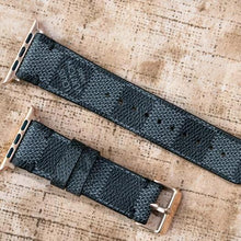 Load image into Gallery viewer, Apple Watch Band Handmade Re-Purposed Damier Graphite for Apple Watch Series 1, 2, 3, 4, 5, 6, SE