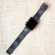 Load image into Gallery viewer, Apple Watch Band Handmade Re-Purposed Damier Graphite for Apple Watch Series 1, 2, 3, 4, 5, 6, SE