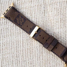 Load image into Gallery viewer, Apple Watch Band Handmade Re-Purposed Damier Brown for Apple Watch Series 1, 2, 3, 4, 5, 6, SE