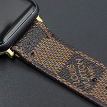 Load image into Gallery viewer, Apple Watch Band Handmade Re-Purposed Damier Brown for Apple Watch Series 1, 2, 3, 4, 5, 6, SE