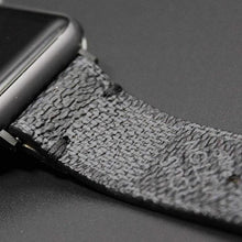 Load image into Gallery viewer, Apple Watch Band Handmade Re-Purposed Damier Graphite for Apple Watch Series 1, 2, 3, 4, 5, 6, SE