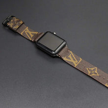 Load image into Gallery viewer, Apple Watch Band Handmade Re-Purposed Classic Brown Monogram for Apple Watch Series 1, 2, 3, 4, 5, 6, SE