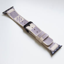 Load image into Gallery viewer, Apple Watch Band Handmade Re-Purposed Damier Azur for Apple Watch Series 1, 2, 3, 4, 5, 6, SE