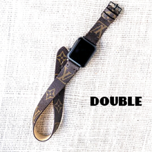 Load image into Gallery viewer, Apple Watch Band Handmade Re-Purposed Double Turn Classic Brown Monogram for Apple Watch Series 1, 2, 3, 4, 5,6, SE