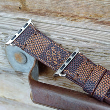 Load image into Gallery viewer, Apple Watch Band Handmade Re-Purposed Damier Brown for Apple Watch Series 1, 2, 3, 4, 5, 6, SE