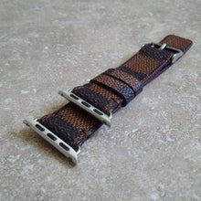 Load image into Gallery viewer, Apple Watch Band Handmade Re-Purposed Damier Brown for Apple Watch Series 1, 2, 3, 4, 5, 6, SE