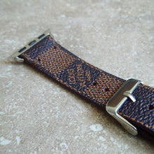 Load image into Gallery viewer, Apple Watch Band Handmade Re-Purposed Damier Brown for Apple Watch Series 1, 2, 3, 4, 5, 6, SE