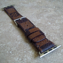 Load image into Gallery viewer, Apple Watch Band Handmade Re-Purposed Damier Brown for Apple Watch Series 1, 2, 3, 4, 5, 6, SE