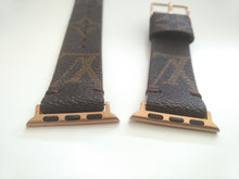 Load image into Gallery viewer, Apple Watch Band Handmade Re-Purposed Classic Brown Monogram for Apple Watch Series 1, 2, 3, 4, 5, 6, SE